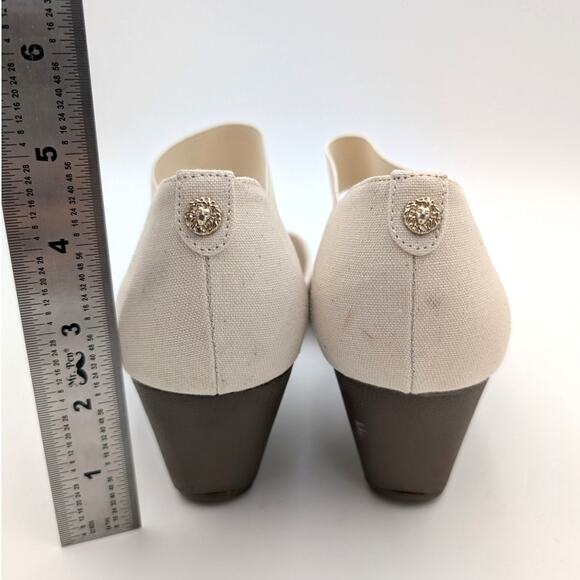 Anne Klein Tatiana Wedge Heel Sandal Women's Natural Fabric Size US9.5M EU40 - Picture 4 of 10